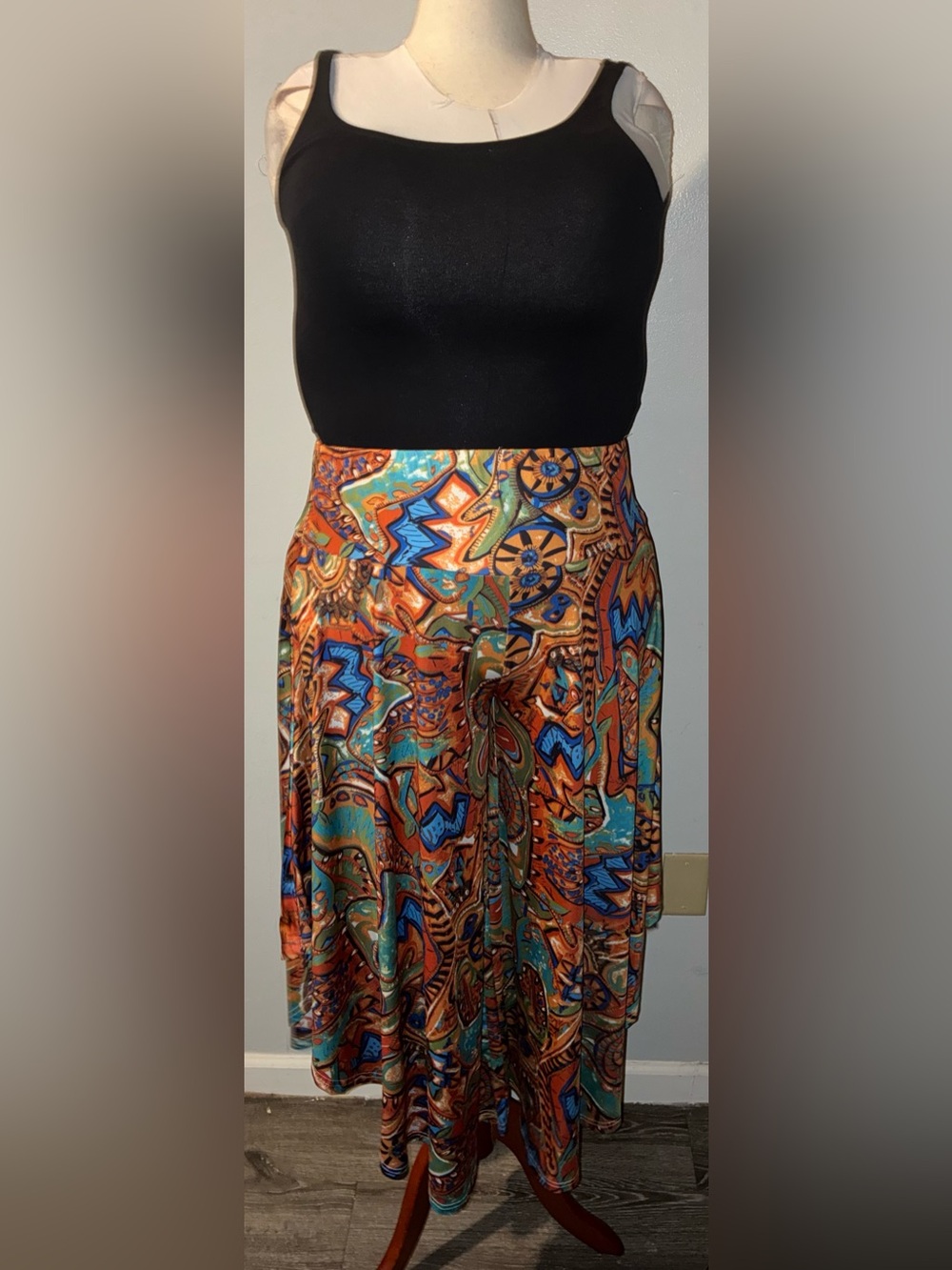 SHEIN LUNE Curve Asymmetric Hem Wide‑Leg Pant — Multi‑Color — Size 4XL NWOT